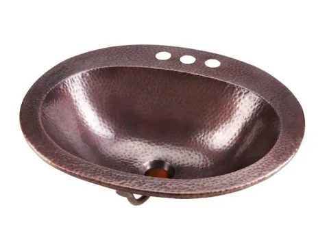 Image for 11. Antique Copper Copper Drop-In Oval Bathroom Sink