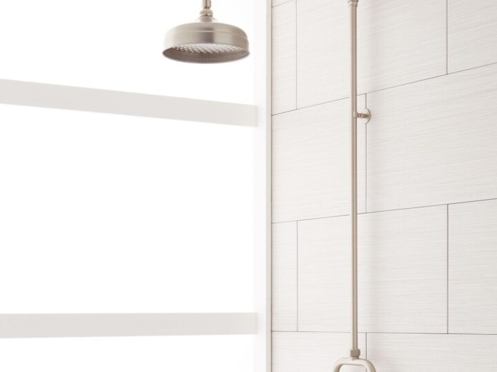 Image for 2. Exposed Pipe Wall-Mount Shower With Rainfall Shower Head