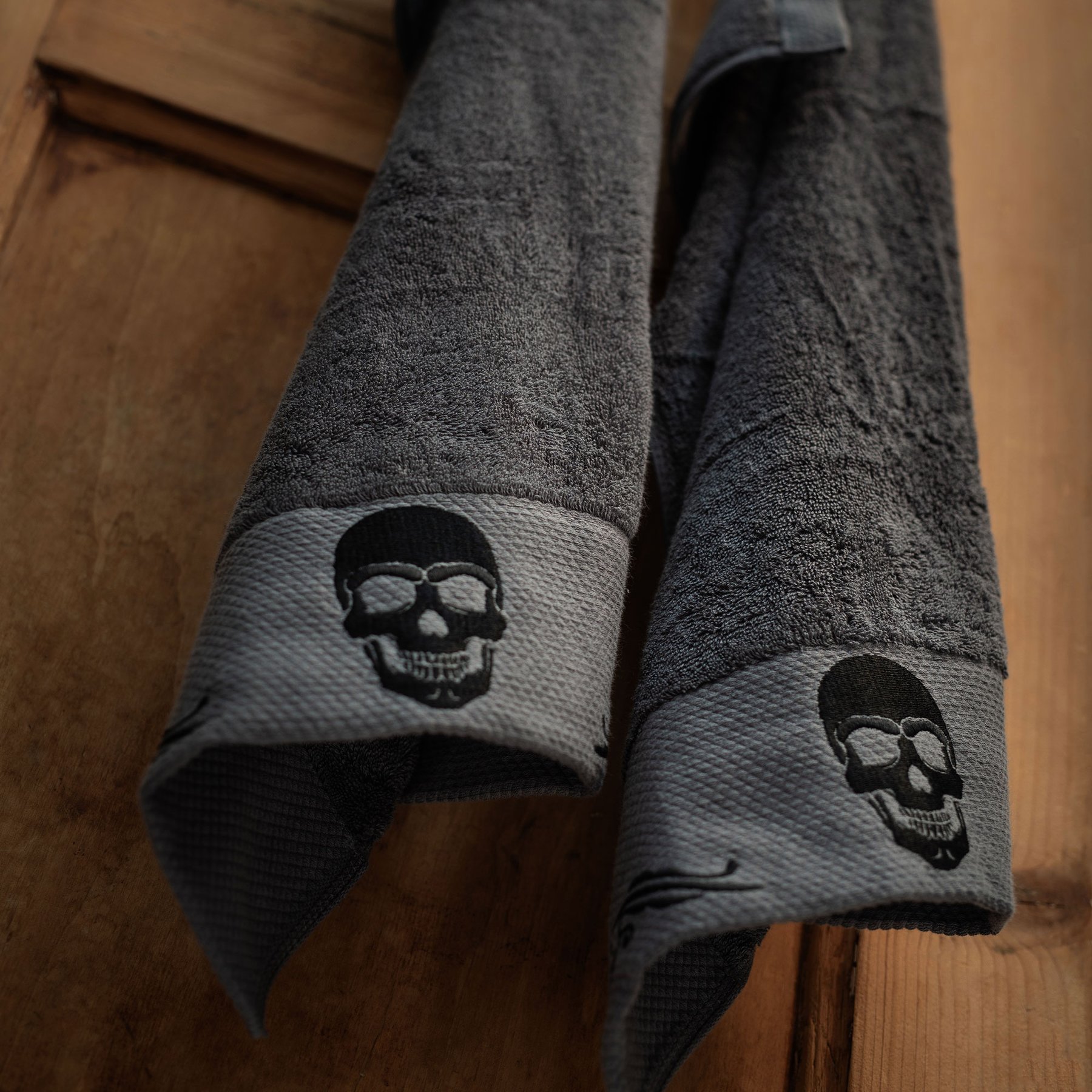 stampunk skull hand towel