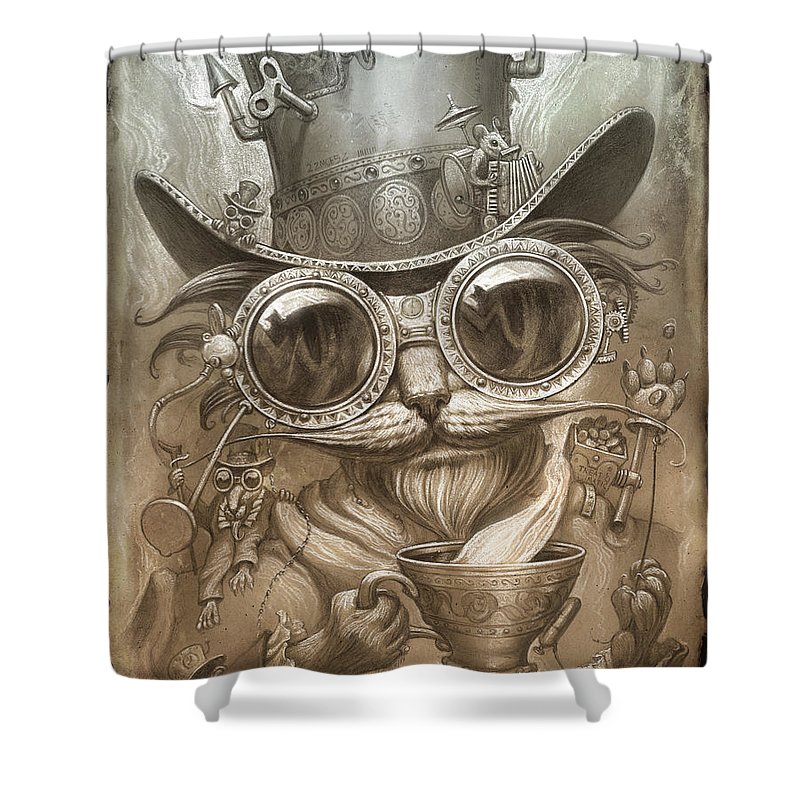 Image for 3. Steampunk Cat Shower Curtain