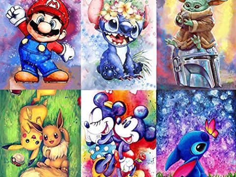 Image for 8. 6-Pack Cartoon Diamond Painting Kit