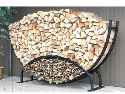 Image for 6. Woodland Direct's 8ft Outdoor Firewood Storage With Kindling Holder