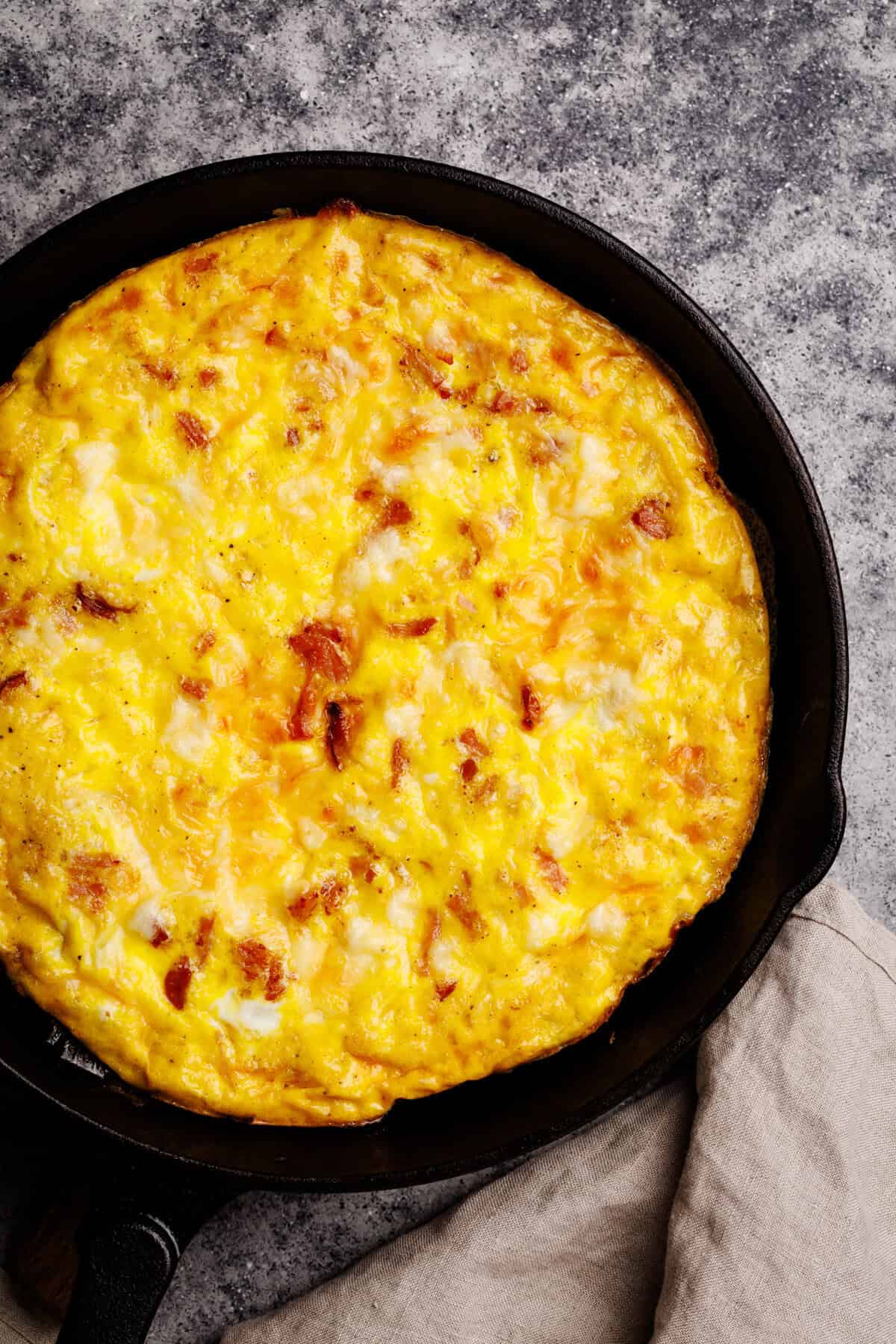 Cheese and Ham Frittata (5-Ingredients)