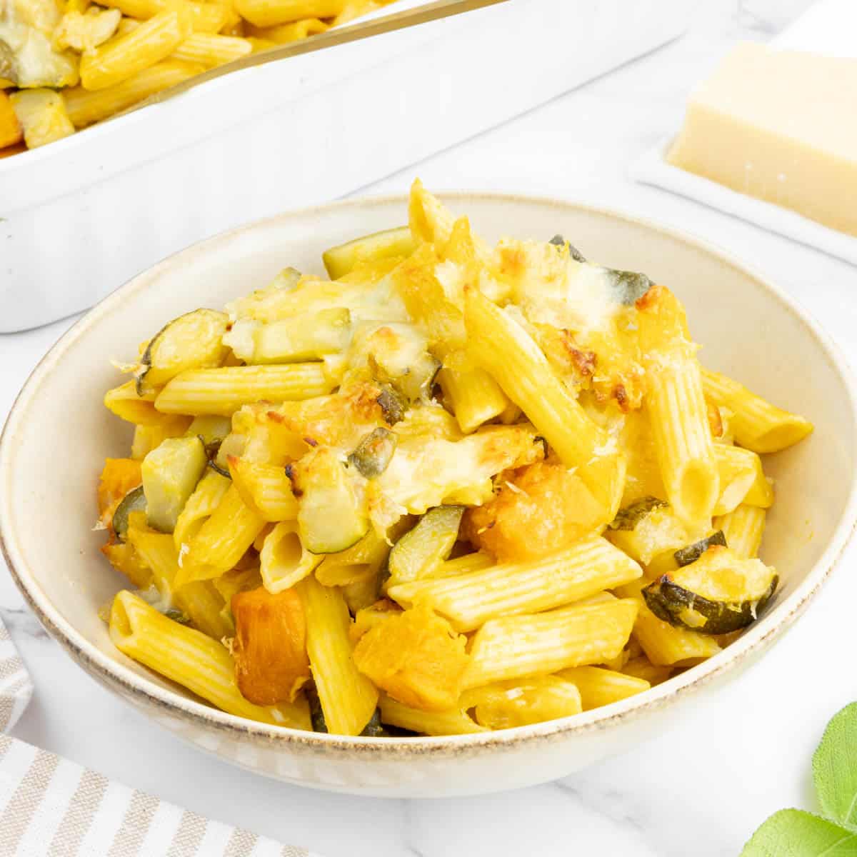 Baked Pumpkin Pasta with Zucchini