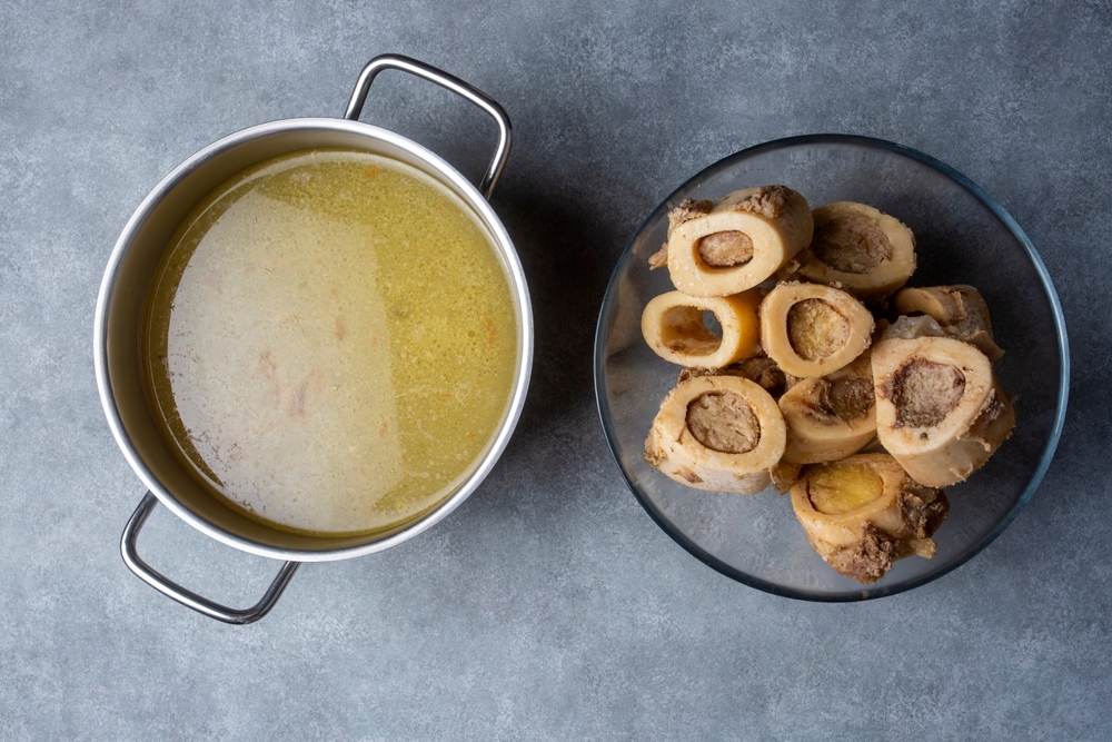 bone broth with bones removed for dogs