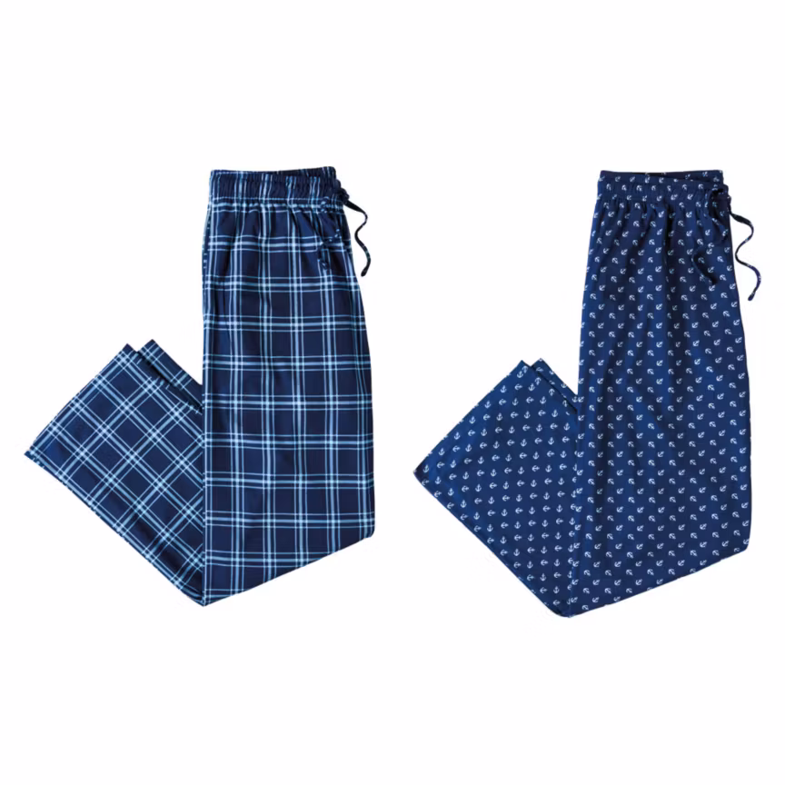 2 Pack Mens Sleep Pants Blue XXL