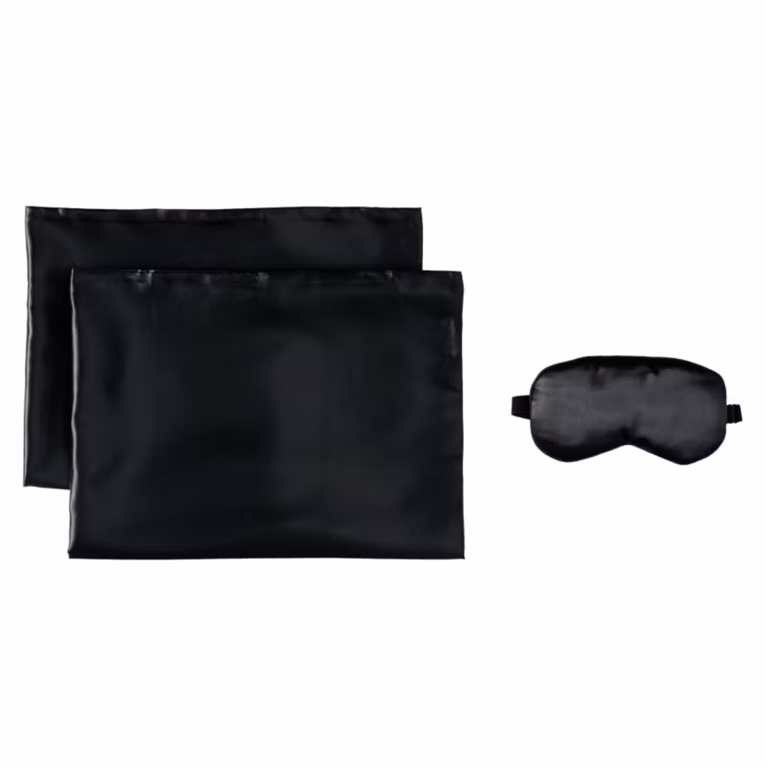 2 Pack Pillowcases Eye Mask Black