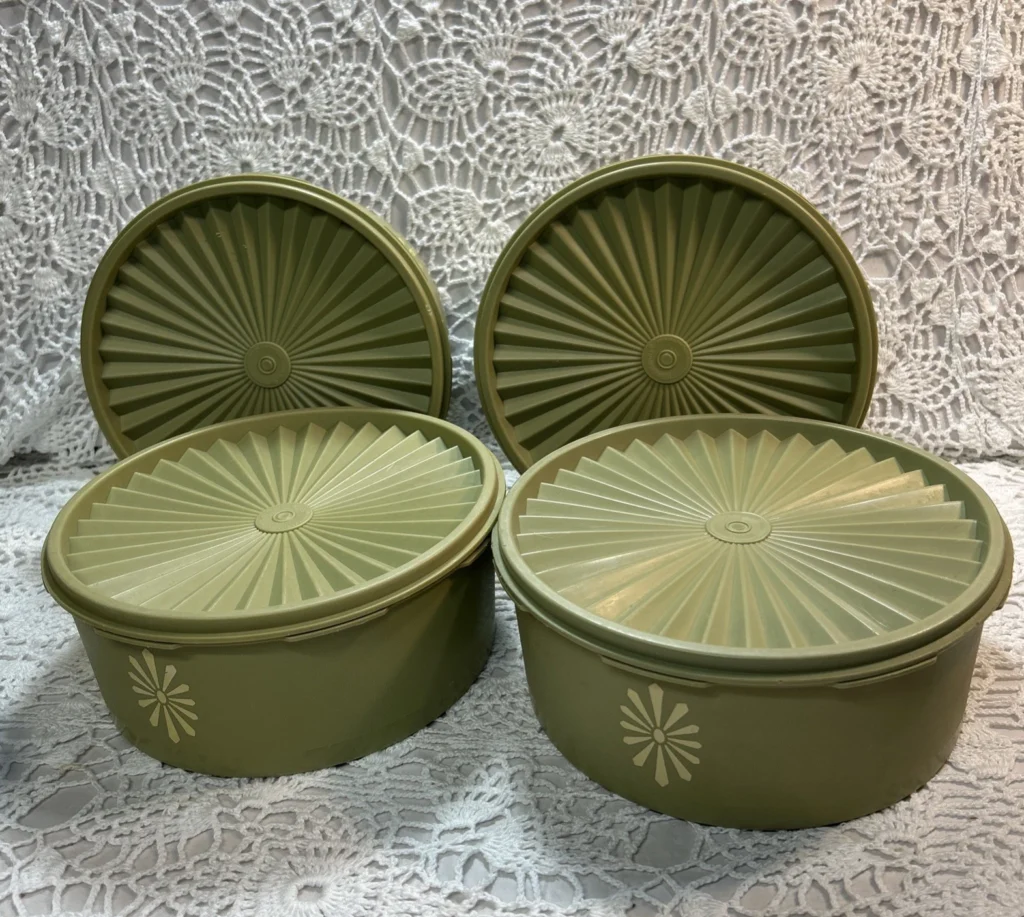vintage avocado tupperware