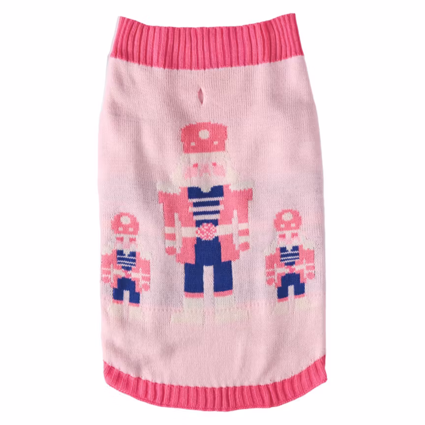 Pet Christmas Sweater Pink Nutcracker M