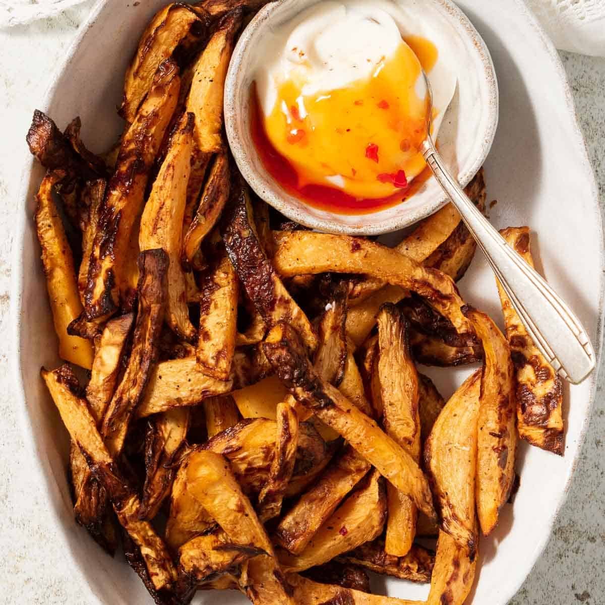 Spicy Swede Chips -Air fryer or Oven (Rutabaga Fries)