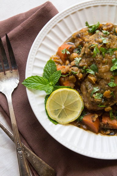One Pot Herbed Chicken Tagine with Split Peas