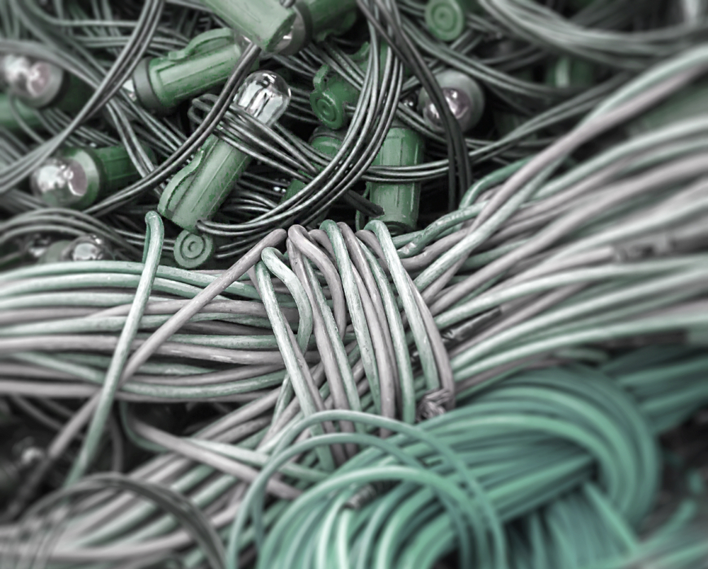 tangled Christmas lights