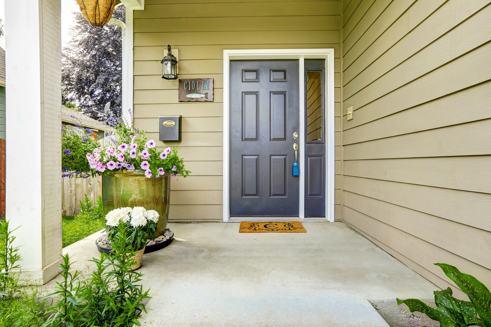front door and. porch