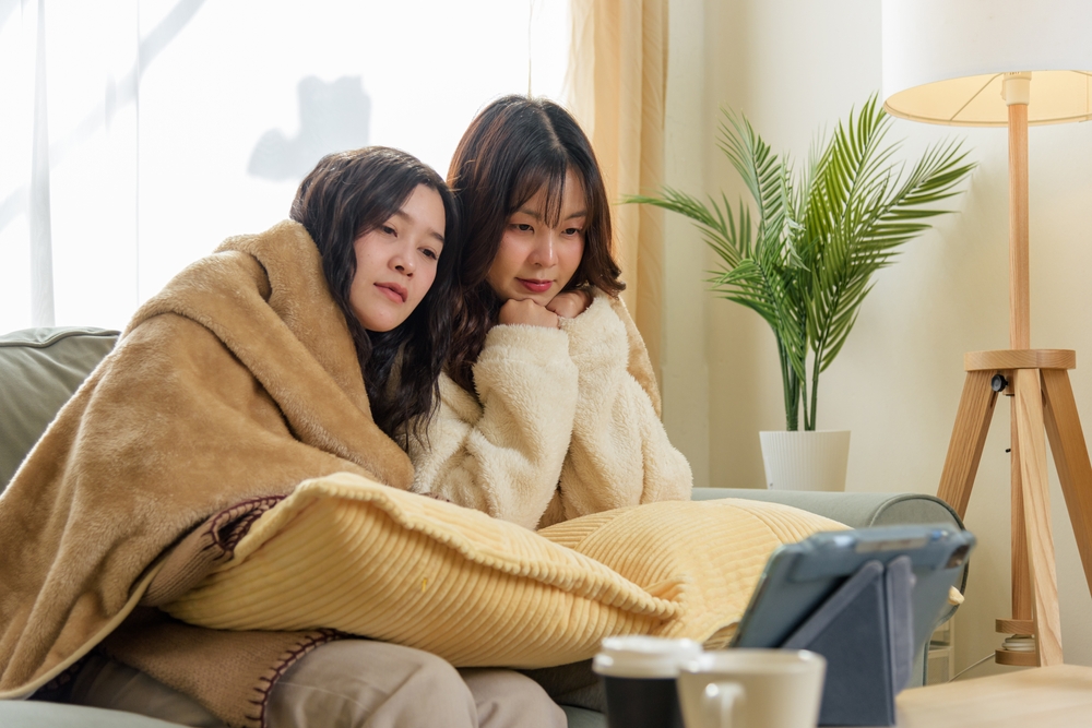 warm and cosy at home in winter