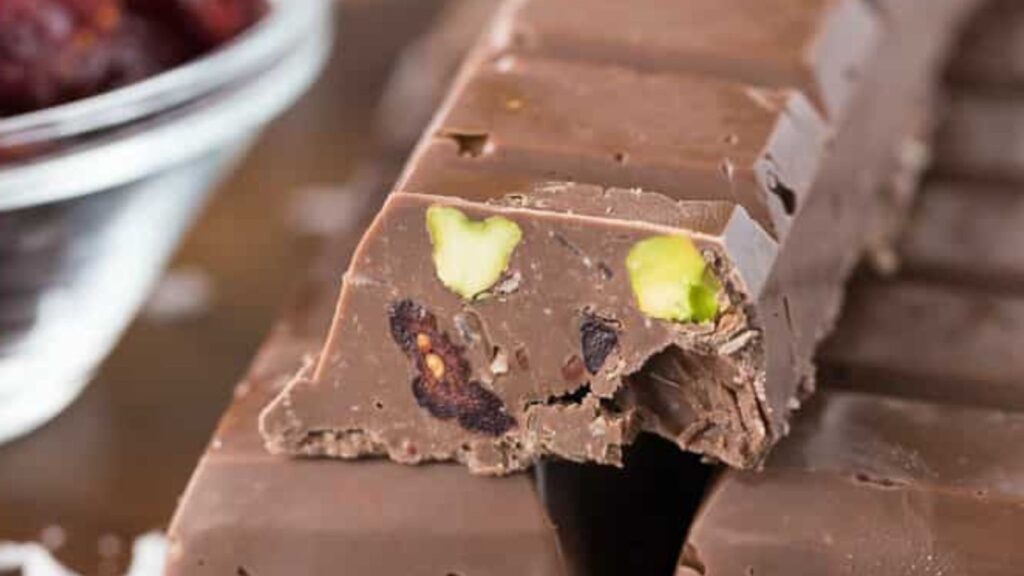 Cranberry Coconut Pistachio Chocolate Bars