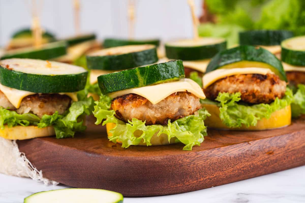 Mini Chicken Burger Zucchini Sliders