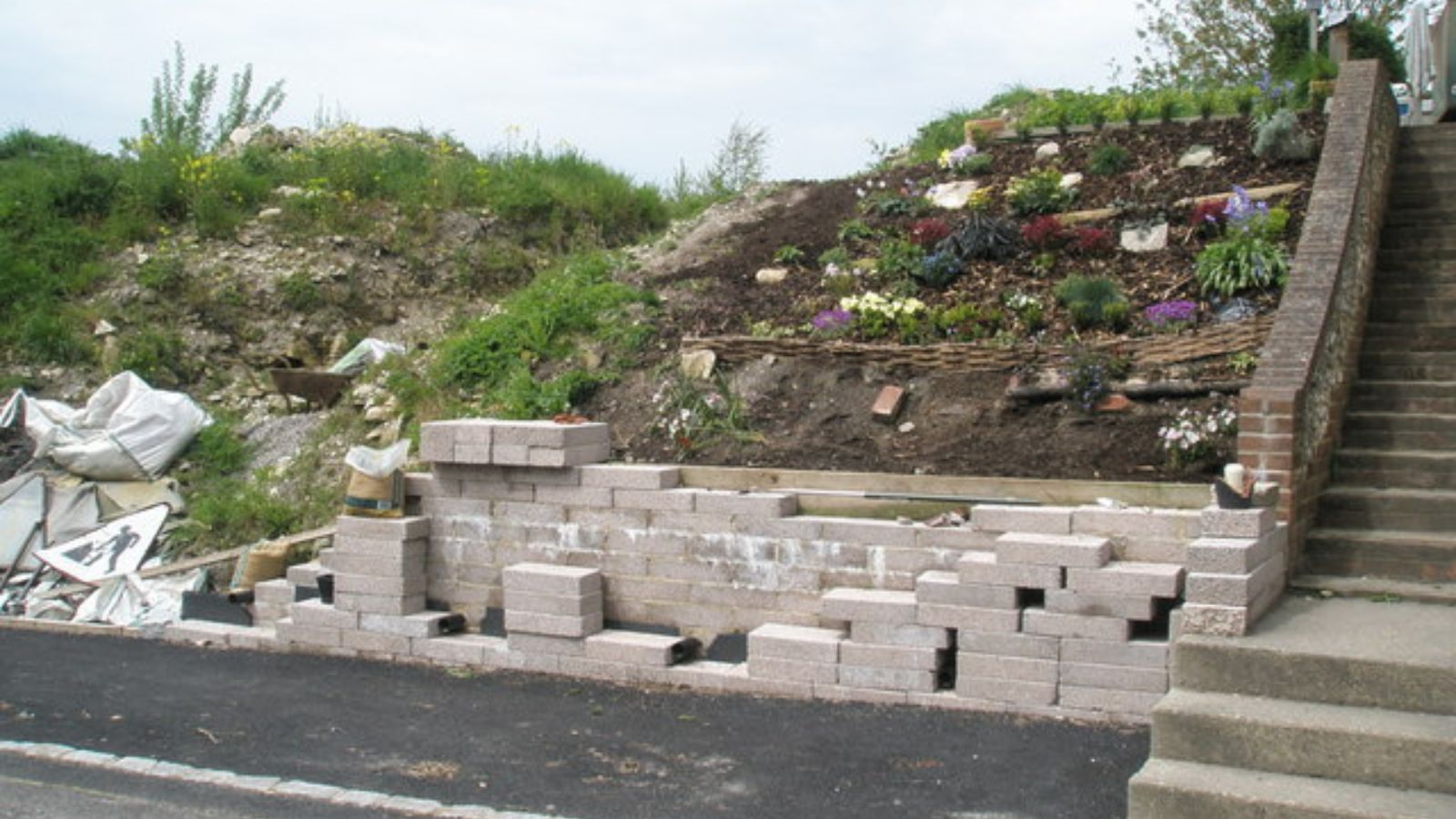garden on a slope