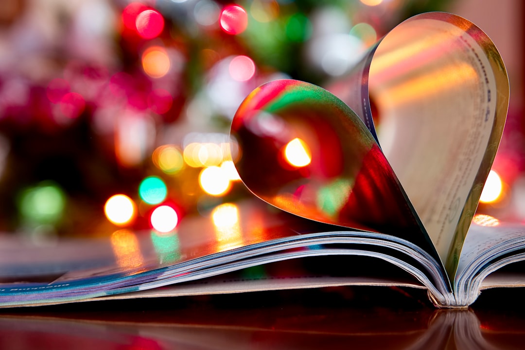book page showing heart-shape