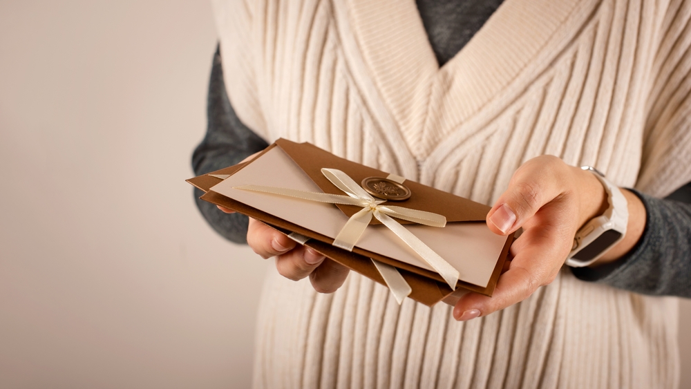 envelopes decorated for Christmas