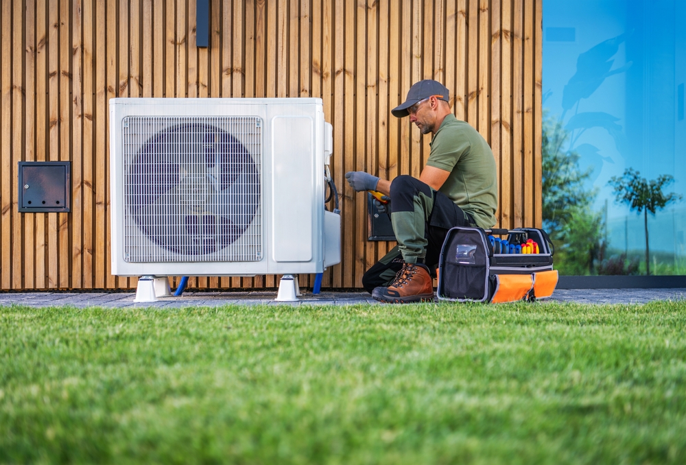 HVAC being serviced