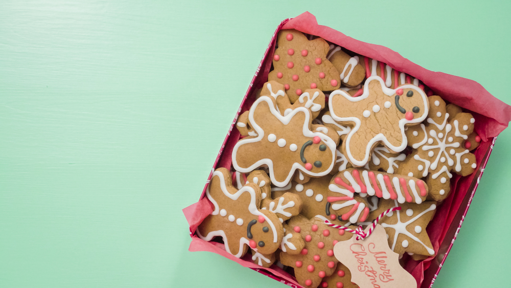 tin of homemade cookies as present