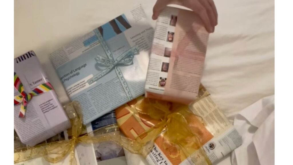 wrapping in magazine