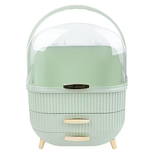 green makeup storage organizer