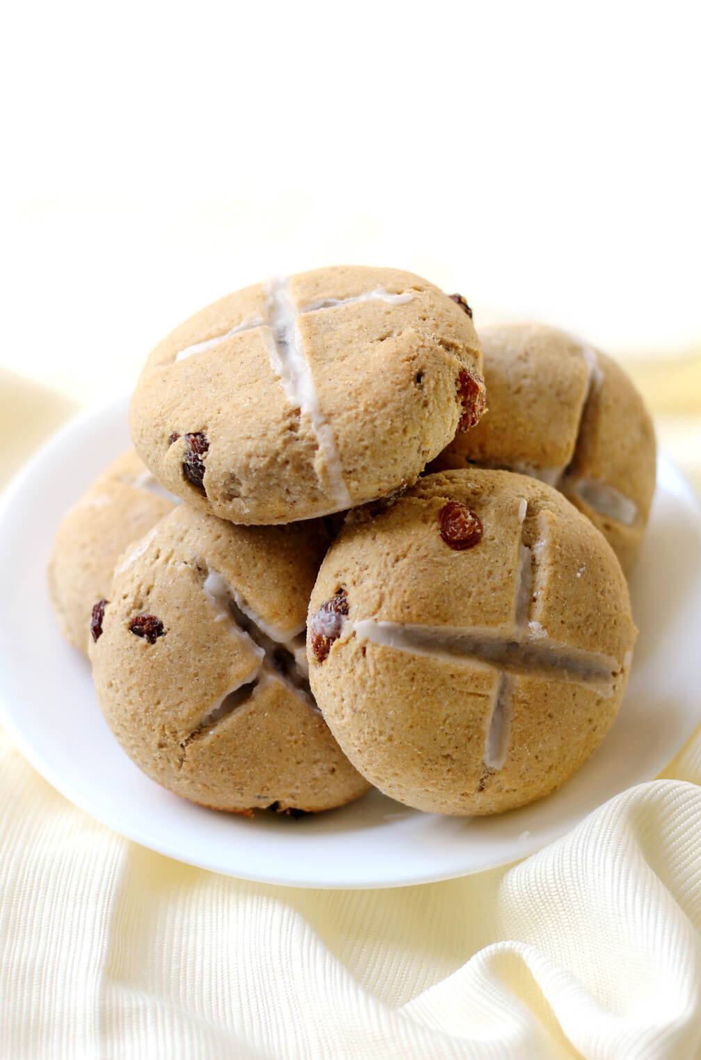gluten-free hot cross buns on plate
