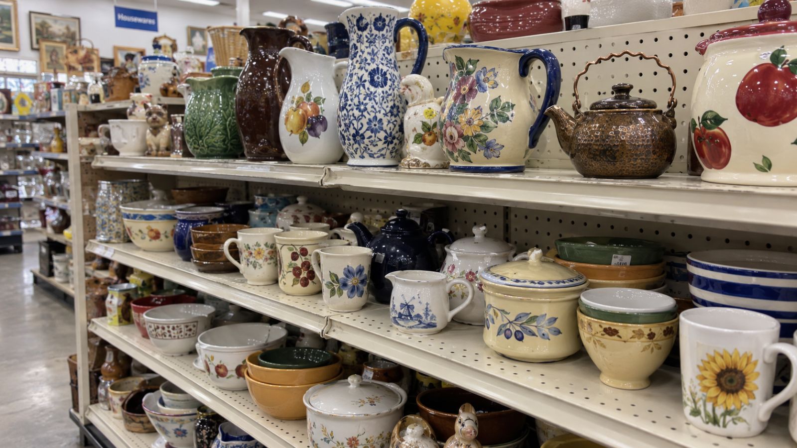 McCoy Pottery Teapot No 185 in thrift store